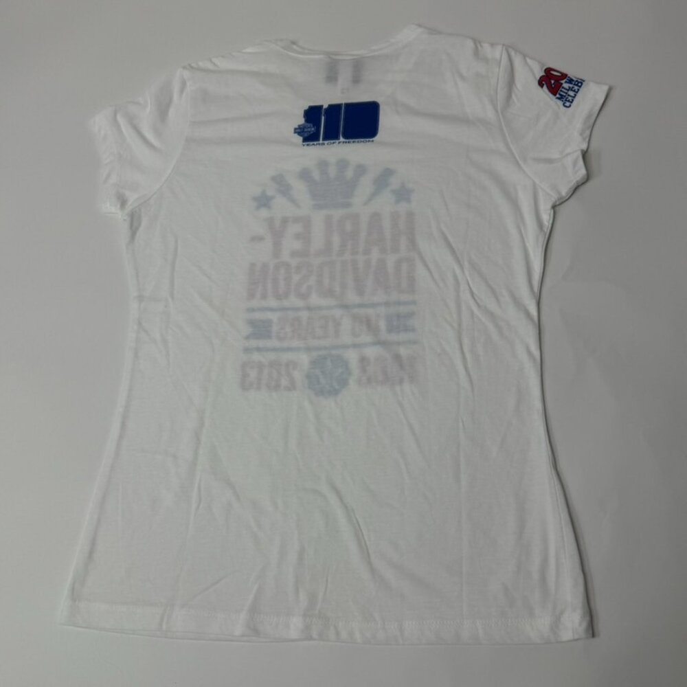 Harley Davidson Women's‎ Short Sleeve White Tee 110th Anniversary XL - Picture 2 of 6